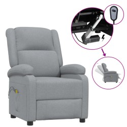 vidaXL Sillón de masaje eléctrico tela gris claro