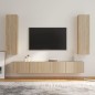 vidaXL Set de muebles para TV 4 pzas madera contrachapada roble Sonoma