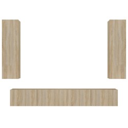 vidaXL Set de muebles para TV 4 pzas madera contrachapada roble Sonoma