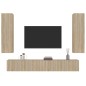 vidaXL Set de muebles para TV 4 pzas madera contrachapada roble Sonoma