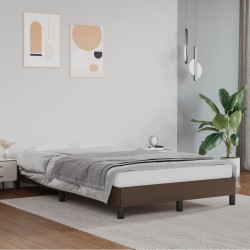 vidaXL Estructura de cama de cuero sintético marrón 120x200 cm