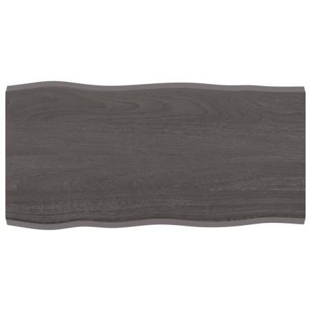 vidaXL Tablero mesa madera tratada roble borde vivo marrón 80x40x2 cm
