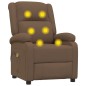 vidaXL Sillón de masaje eléctrico tela marrón