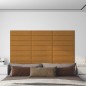 vidaXL Paneles de pared 12 uds terciopelo marrón 60x15 cm 1,08 m²