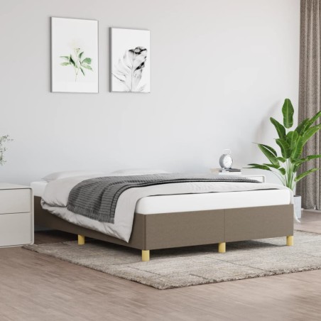 vidaXL Estructura de cama de tela gris taupe 140x190 cm