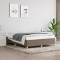 vidaXL Estructura de cama de tela gris taupe 140x190 cm