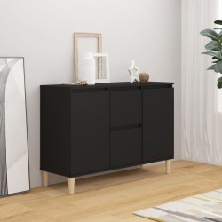 vidaXL Aparador de madera ingeniería negro 103,5x35x70 cm