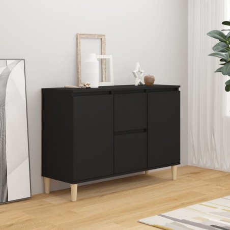 vidaXL Aparador de madera ingeniería negro 103,5x35x70 cm