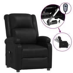 vidaXL Sillón reclinable eléctrico de cuero sintético negro
