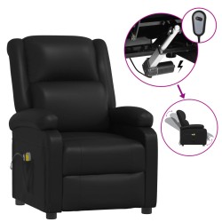vidaXL Sillón de masaje eléctrico cuero sintético negro