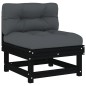 vidaXL Juego de muebles de jardín 8 pzas y cojines madera maciza negro vidaXL Juego de muebles de jardín 8 pzas y cojines madera maciza negro