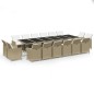 vidaXL Juego comedor jardín 17 pzas con cojines ratán sintético beige