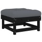 vidaXL Juego de muebles de jardín 6 pzas y cojines madera maciza negro vidaXL Juego de muebles de jardín 6 pzas y cojines madera maciza negro