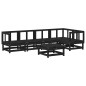 vidaXL Juego de muebles de jardín 6 pzas y cojines madera maciza negro vidaXL Juego de muebles de jardín 6 pzas y cojines madera maciza negro