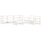 vidaXL Juego de muebles jardín 6 piezas y cojines madera maciza blanco vidaXL Juego de muebles jardín 6 piezas y cojines madera maciza blanco