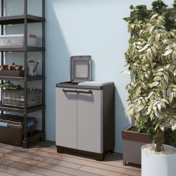 Keter Armario de reciclaje Split Premium gris y negro 92 cm