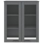 vidaXL Aparador superior HAMAR pino macizo gris oscuro 85x35x100 cm