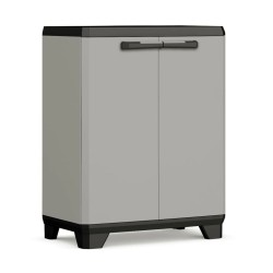 Keter Mueble bajo de almacenamiento Planet gris y negro 