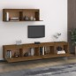 vidaXL Muebles para TV 3 piezas madera maciza de pino marrón miel