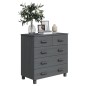 vidaXL Aparador HAMAR madera maciza pino gris oscuro 79x40x80cm vidaXL Aparador HAMAR madera maciza pino gris oscuro 79x40x80cm