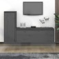 vidaXL Muebles para TV 2 piezas madera maciza de pino gris vidaXL Muebles para TV 2 piezas madera maciza de pino gris