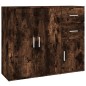 vidaXL Aparador madera contrachapada roble ahumado 91x29,5x75 cm vidaXL Aparador madera contrachapada roble ahumado 91x29,5x75 cm