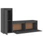 vidaXL Muebles para TV 2 piezas madera maciza de pino gris vidaXL Muebles para TV 2 piezas madera maciza de pino gris
