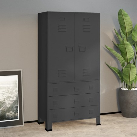 vidaXL Armario industrial de metal gris antracita 90x50x180 cm