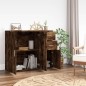 vidaXL Aparador madera contrachapada roble ahumado 91x29,5x75 cm vidaXL Aparador madera contrachapada roble ahumado 91x29,5x75 cm