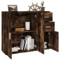 vidaXL Aparador madera contrachapada roble ahumado 91x29,5x75 cm vidaXL Aparador madera contrachapada roble ahumado 91x29,5x75 cm