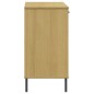 vidaXL Zapatero patas de metal OSLO madera maciza marrón 113x40x77 cm vidaXL Zapatero patas de metal OSLO madera maciza marrón 113x40x77 cm