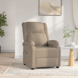 vidaXL Sillón reclinable eléctrico de cuero sintético color capuchino