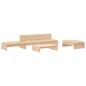 vidaXL Juego de muebles de jardín 5 piezas y cojines madera maciza vidaXL Juego de muebles de jardín 5 piezas y cojines madera maciza