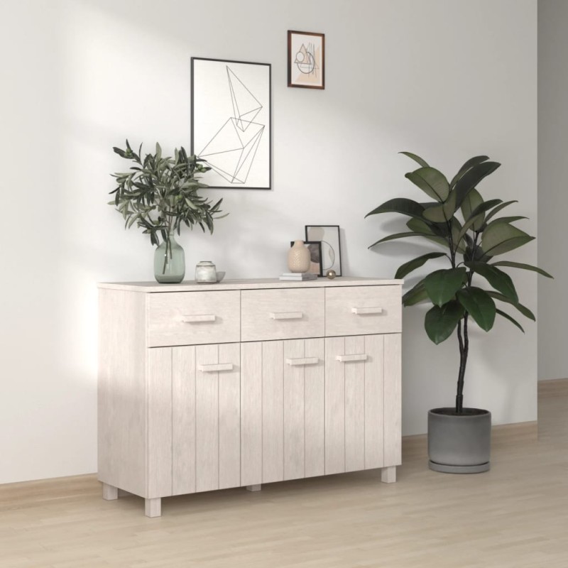 vidaXL Aparador HAMAR madera maciza de pino blanco 113x40x80 cm vidaXL Aparador HAMAR madera maciza de pino blanco 113x40x80 cm