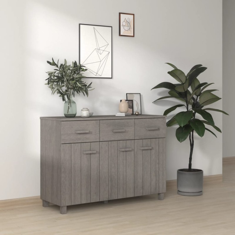 vidaXL Aparador HAMAR madera maciza de pino gris claro 113x40x80 cm vidaXL Aparador HAMAR madera maciza de pino gris claro 113x40x80 cm