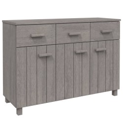 vidaXL Aparador HAMAR madera maciza de pino gris claro 113x40x80 cm