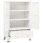 vidaXL Baúl de almacenaje industrial metal blanco 70x40x115 cm vidaXL Baúl de almacenaje industrial metal blanco 70x40x115 cm
