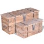 vidaXL Set de baúl de almacenamiento de madera de acacia 2 unidades vidaXL Set de baúl de almacenamiento de madera de acacia 2 unidades