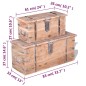 vidaXL Set de baúl de almacenamiento de madera de acacia 2 unidades vidaXL Set de baúl de almacenamiento de madera de acacia 2 unidades