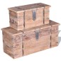 vidaXL Set de baúl de almacenamiento de madera de acacia 2 unidades vidaXL Set de baúl de almacenamiento de madera de acacia 2 unidades