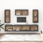 vidaXL Muebles para TV 5 piezas madera maciza de pino gris