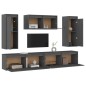 vidaXL Muebles para TV 5 piezas madera maciza de pino gris