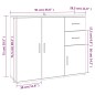 vidaXL Aparador madera contrachapada roble ahumado 91x29,5x75 cm vidaXL Aparador madera contrachapada roble ahumado 91x29,5x75 cm