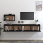 vidaXL Muebles para TV 3 piezas madera maciza de pino negro vidaXL Muebles para TV 3 piezas madera maciza de pino negro
