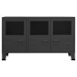 vidaXL Aparador industrial de metal y vidrio negro 105x35x62 cm