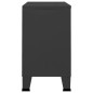 vidaXL Aparador industrial de metal y vidrio negro 105x35x62 cm