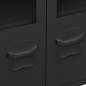 vidaXL Aparador industrial de metal y vidrio negro 105x35x62 cm