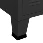 vidaXL Aparador industrial de metal y vidrio negro 105x35x62 cm