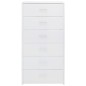 vidaXL Aparador con 6 cajones contrachapada blanco brillo 50x34x96 cm vidaXL Aparador con 6 cajones contrachapada blanco brillo 50x34x96 cm