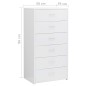 vidaXL Aparador con 6 cajones contrachapada blanco brillo 50x34x96 cm vidaXL Aparador con 6 cajones contrachapada blanco brillo 50x34x96 cm
